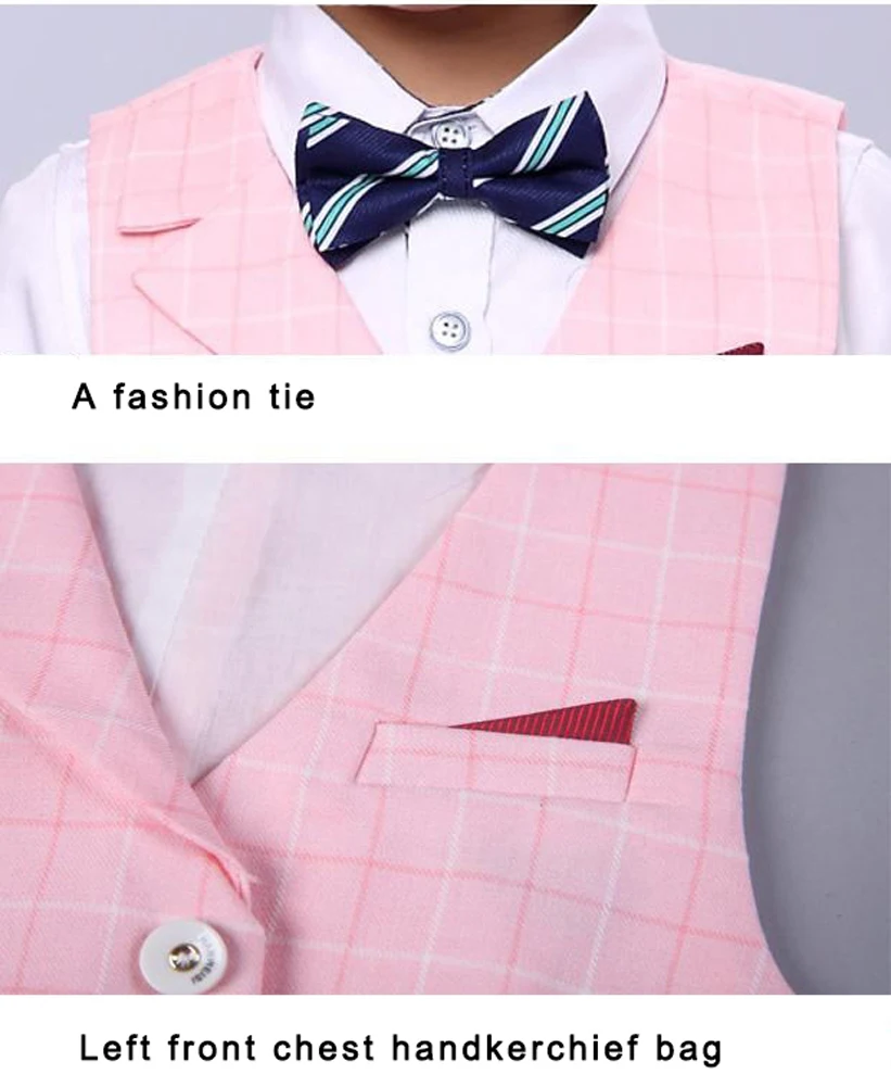 Костюм для мальчиков из 4 предметов рубашка короткий жилет галстук бабочка