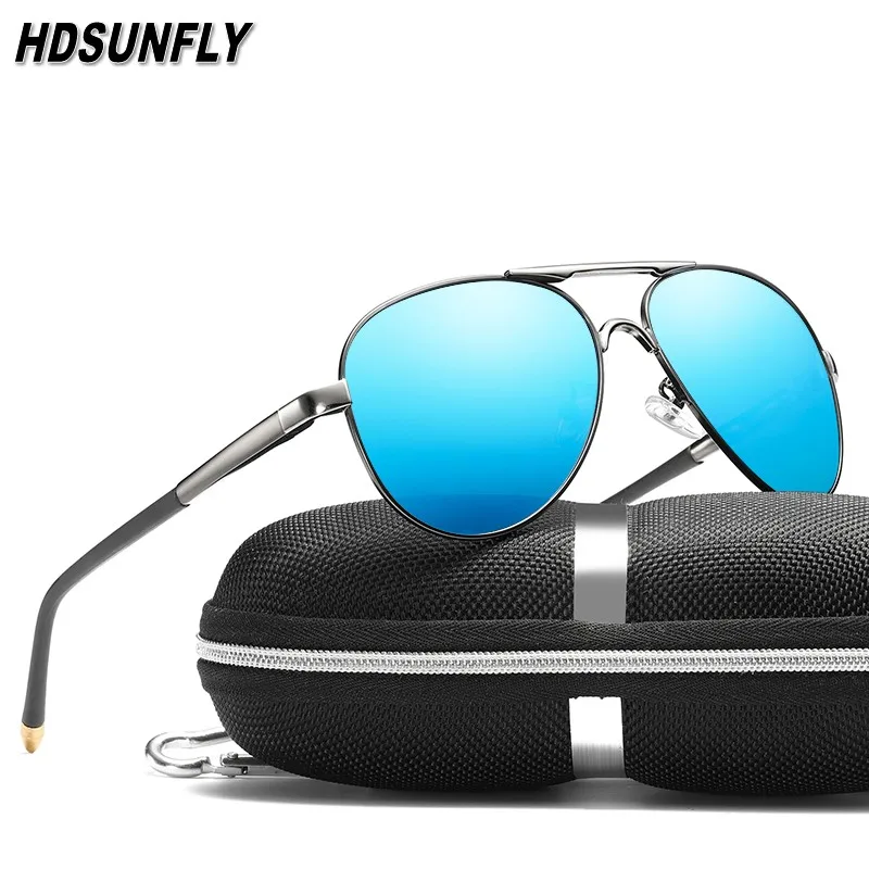 HDSUNFLY Винтаж поляризационные мужские классические солнцезащитные очки бренд