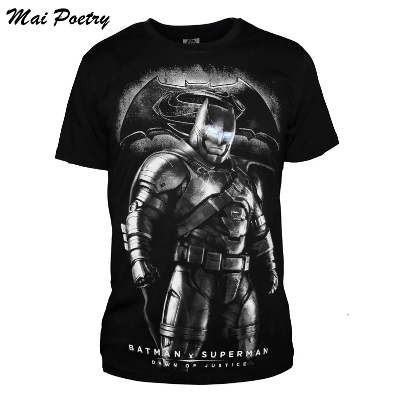2017 Май Поэзия летом мужской Короткий Рукав Хлопок бэтмен против супермена
