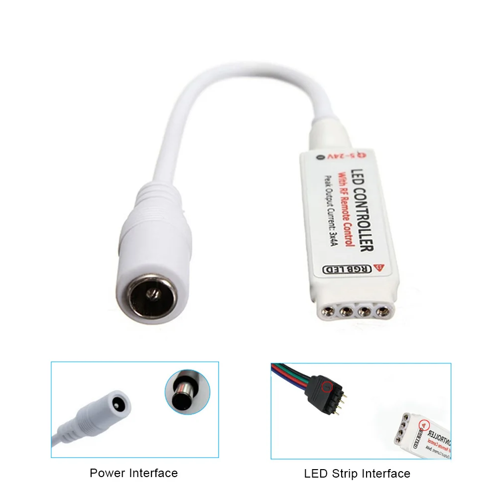 

10 Keys RF LED Strip Controller Mini Dimmer RF Remote DC 12V 24V Controller For LED 5050 2835 Strip Single Color