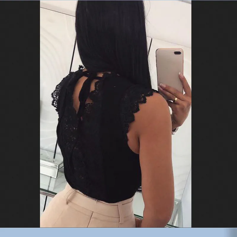 2019 модная женская летняя блузка со шнуровкой и отверстиями пикантная