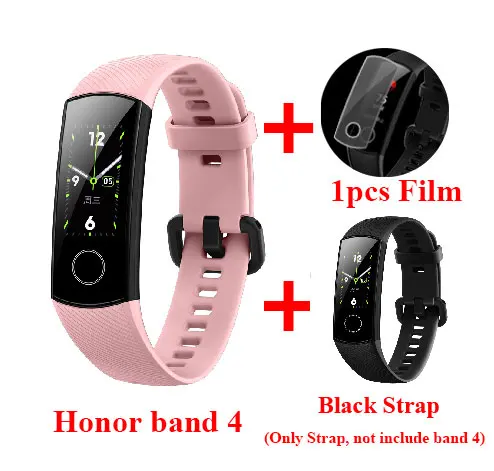 Смарт-браслет HUAWEI HONOR Band 4 в реальном времени, точный мониторинг сердечного ритма, 50 м, водонепроницаемый, часы - Цвет: Pink Add Black