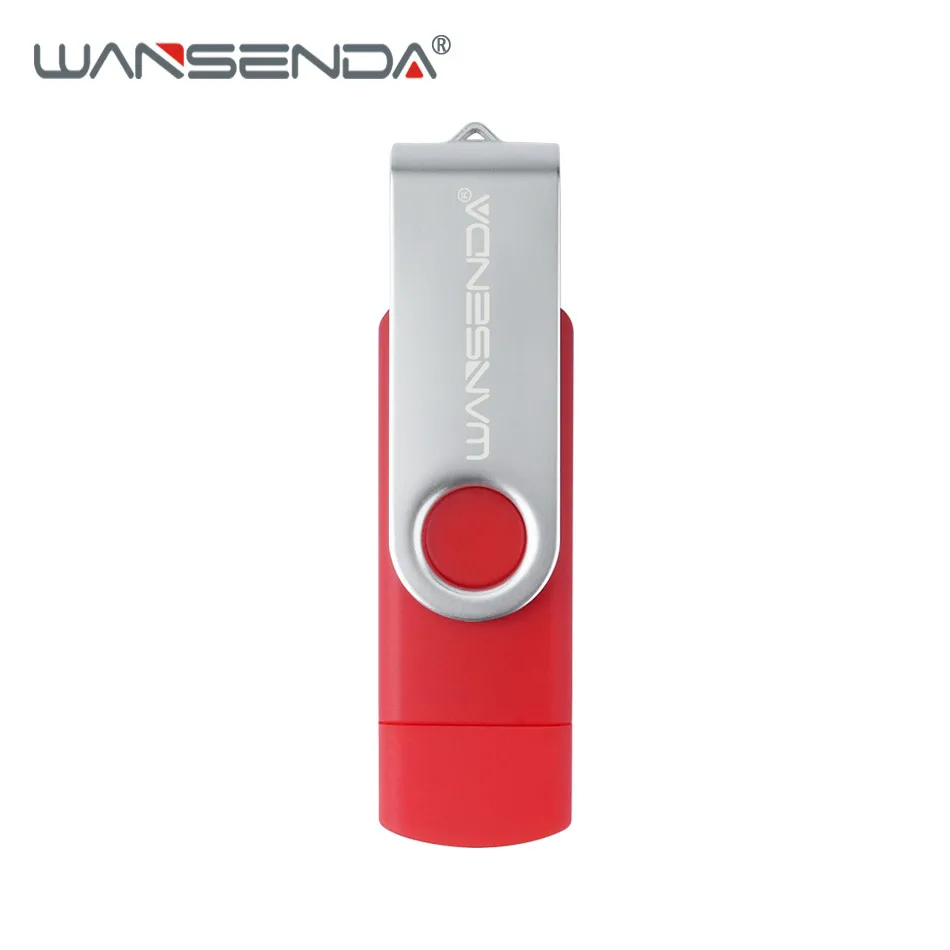 wansenda Usb2.0 OTG USB флеш-накопитель смартфон Планшеты PC 4 ГБ 8 ГБ 16 ГБ 32 ГБ 64 ГБ 128 ГБ pendrives OTG реального Ёмкость интерфейсом USB - Цвет: Красный