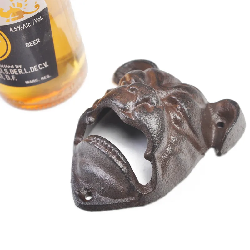 Креативный чугунный открывалка для бутылок с головой медведя настенная