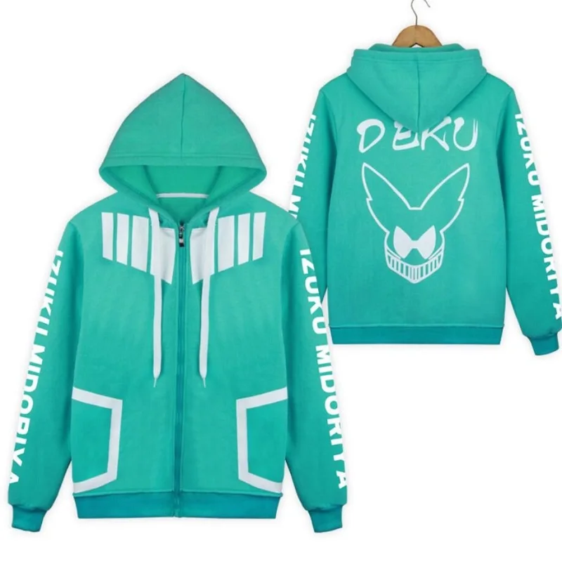 Izuku Midoriya Мой герой Academy пальто куртка Boku no Hero Academy Толстовка Аниме Косплей Костюм Школьная форма мужские толстовки кофты - Цвет: Izuku Midoriya