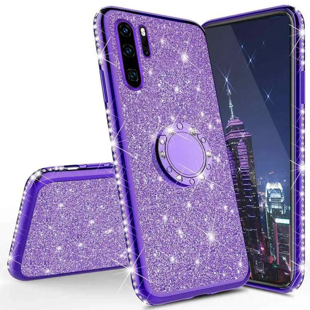 Фиолетовый Алмазный чехол для huawei P30 P20 P10 Pro Lite чехол для huawei mate 20 10 30 Pro Lite 20 X Honor 10 lite 8X 7X 9X блестящий чехол - Цвет: Фиолетовый