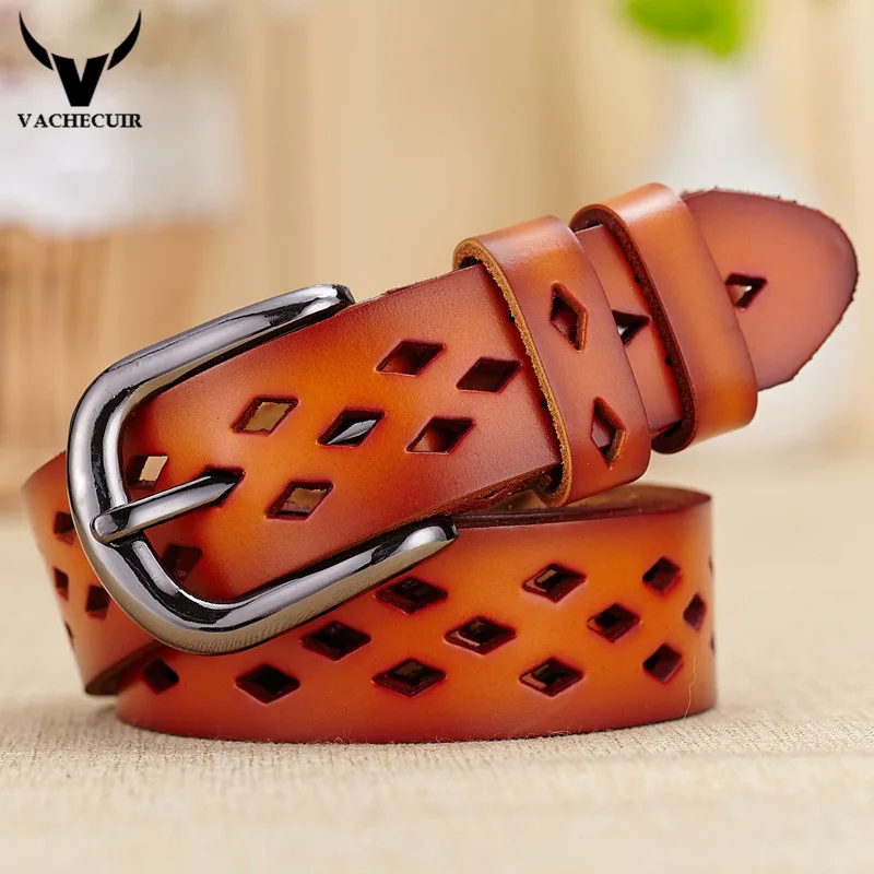 Женский ремень из натуральной воловьей кожи дизайнерский с пряжкой