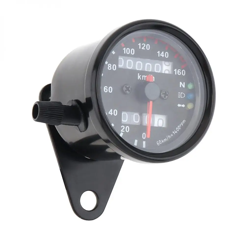 12V Universal Two Color LED Night Light Motorcycle Speedometer Metal Double Counting Mileage Meter Speed Code Table | Автомобили и