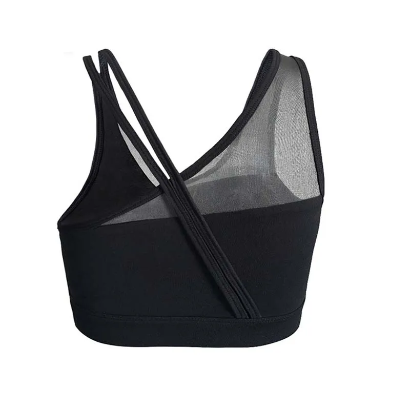 Новый сексуальный спортивный бюстгальтер сетчатый лоскутный топ на бретелях