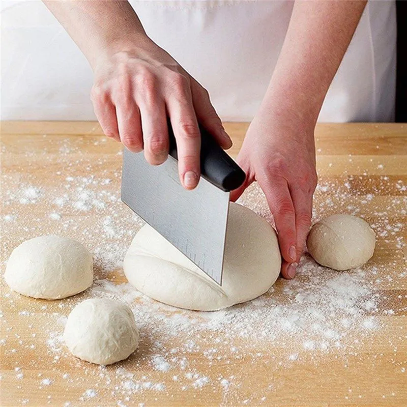Stainless Steel Bench Scraper Pastry Dough Cutter Cake Bread Slicer Baking Pasty Tools Guide Kitchen Measuring Knife Japan | Дом и сад