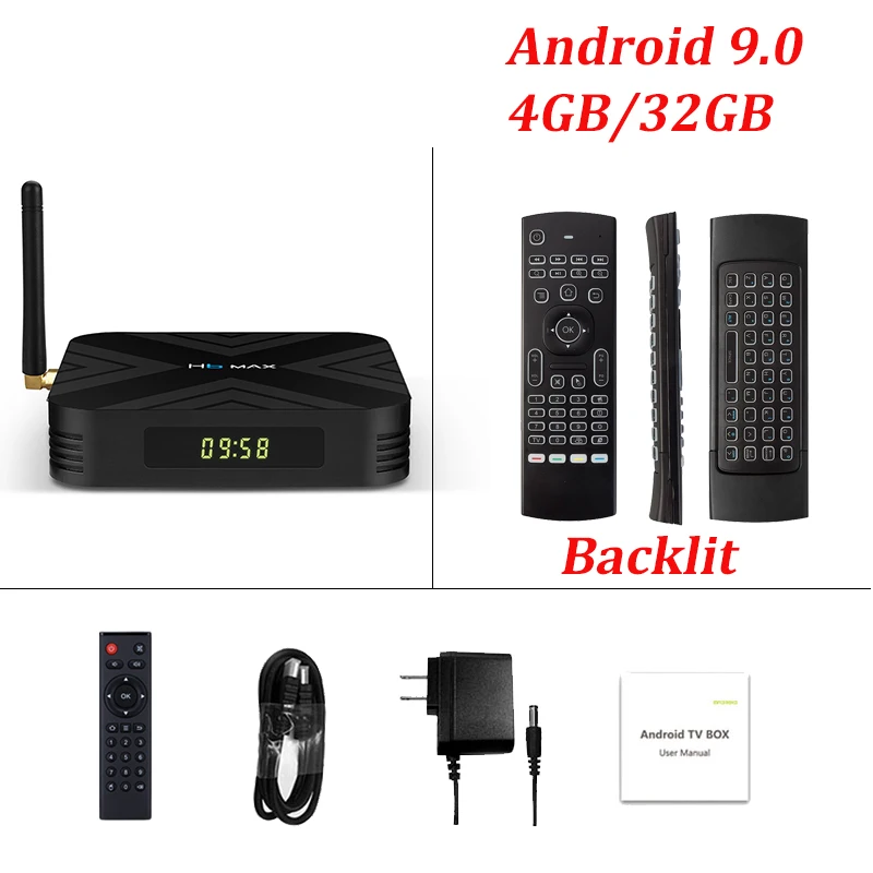 TV BOX with MX3 H6 MAX Android 9,0 ТВ коробка 4 Гб DDR3 32 ГБ памяти на носителе EMMC Allwinner H6 чип смарт Декодер каналов кабельного телевидения Поддержка 4 K 6 K 2,4G WI-FI лучше TX6 ТВ коробка андроид тв приставка - Цвет: TV BOX with MX3