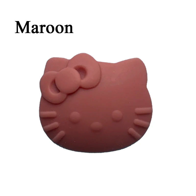 Maroon 10 шт./лот мультфильм hello kitty Силиконовый бисер ребенок Прорезывание Зубов Бисер безопасный пищевой сорт для кормления Жевательная Кошка Китти Силиконовые Бусины - Цвет: Maroon