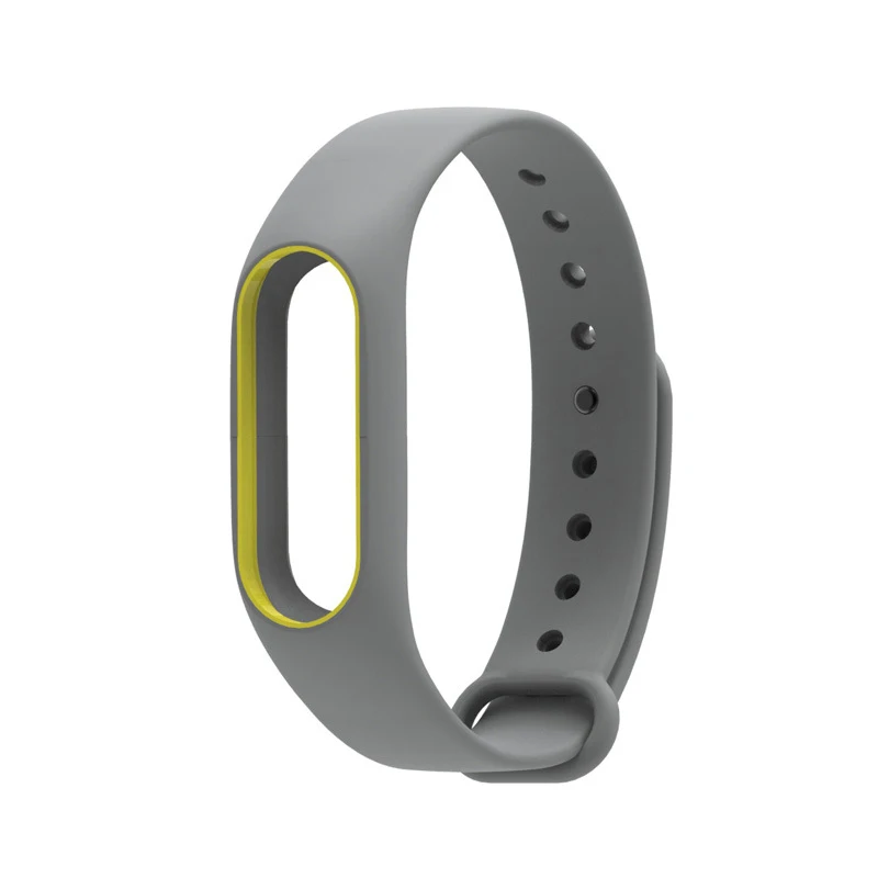 Gray Yellow Силиконовый ремешок для Xiaomi mi 2, ремешок для браслета mi Band 2, цветной ремешок, сменный смарт-браслет для mi band 2, аксессуары - Цвет: Gray Yellow