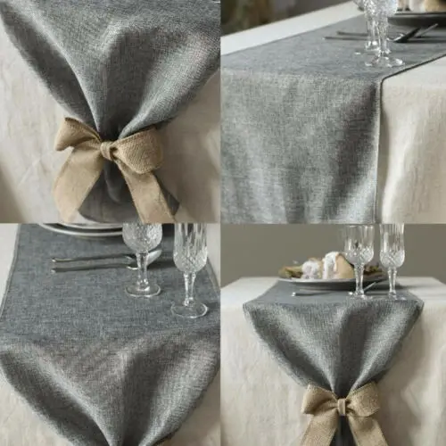 2019 Home Textile Rectangle Burlap Tablecloth Table Cover For Wedding Party Decoration Imitated Linen Runner European US | Дом и сад