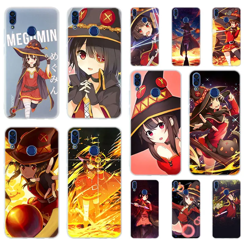 Konosuba Megumin силиконовый чехол для телефона Huawei Honor 9 10 Lite 6X 8X Max 7A 8A 8C 20 Pro 10i PLAY 9x
