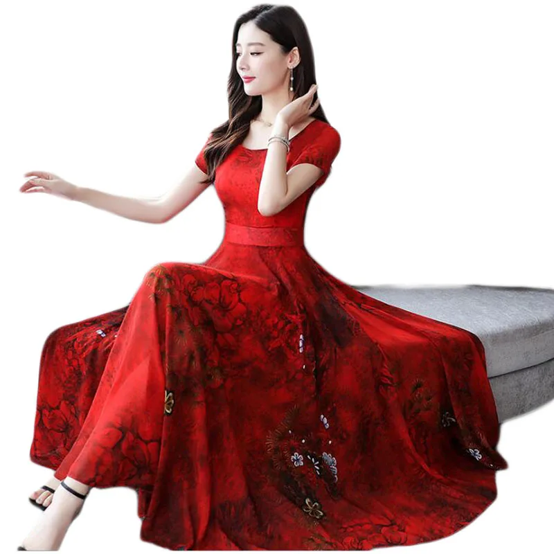 Женское блестящее летнее платье новинка 2019 Летние шифоновые платья женское