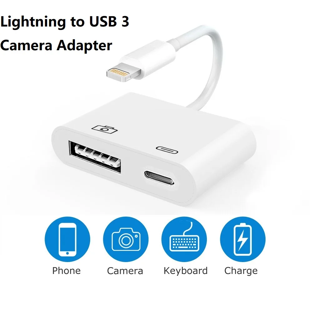 

Meenova Lightning OTG USB Adapter, Hub Charge Cable for iPhone iPad iOS13,up to 500mAh Current USB Flash Drive, Keyboard, Mouse