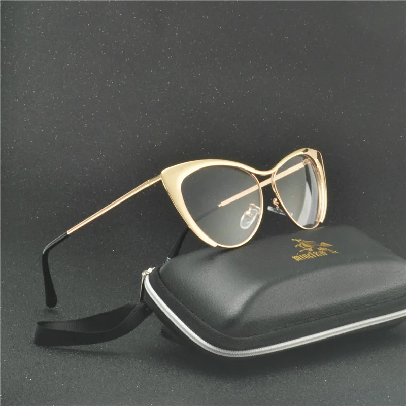 2019 New Fashion Rose Gold Transparent Frame Women's Sunglasses Brand Designer Cat Glasses Clear Lens Eyeglasses Frames NX | Аксессуары