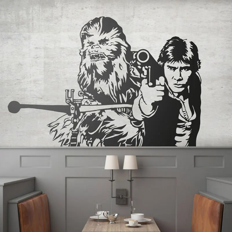 Виниловая наклейка на стену Han And Chewie приключение времени плавник соло Джейк