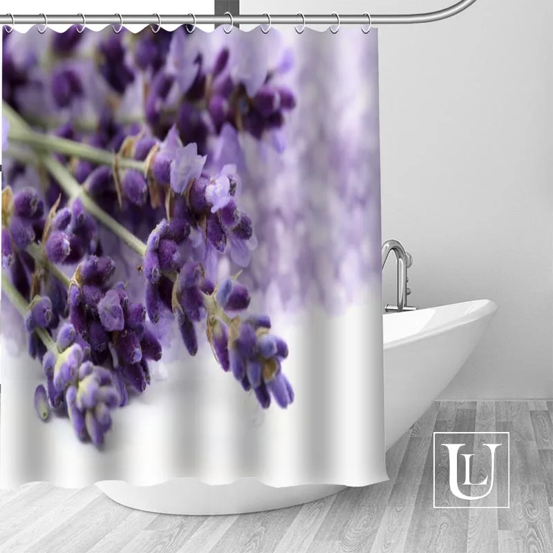 Shower Curtain Высококачественный с лавандой занавеска из полиэстеровой ткани занавески с крючками для ванной комнаты плесени устойчивый Декор ванной комнаты - Цвет: Shower Curtain