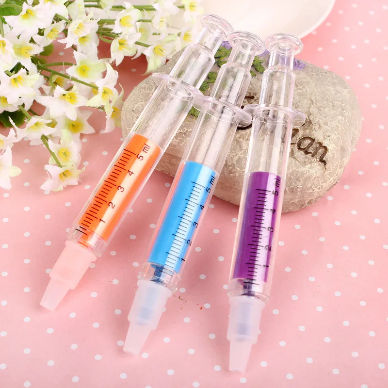 3 шт. гелевые ручки Caneta Lapices Kawaii шприц Boligrafo Color ida Papelaria criative caneenda Stylo Penne ate|Гелевые