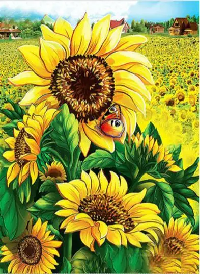 

Diamond Embroidery Flower 5D Diamond Cross Stitch Full Square/Round Diamond Sets Decorative Diy Diamond Painting Sunflower