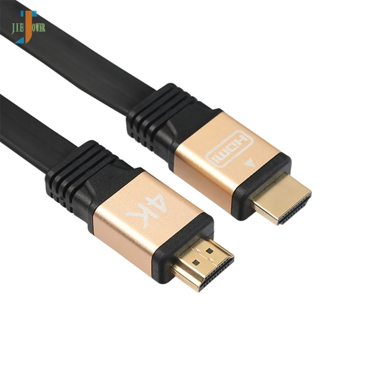 HDMI совместимый кабель длиной 1 м 100 3 5 10 плоский штырь золотистый 4k на HD TV 2 0 4 в 1080P