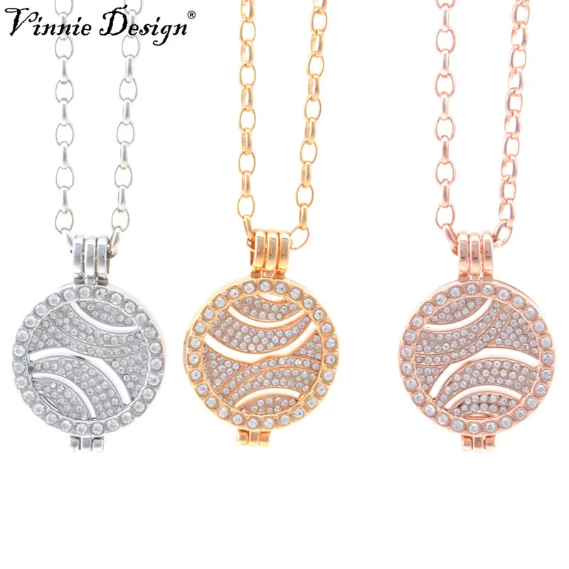 Винни дизайн ювелирные изделия кулон ожерелье комплект с 25 мм кристалл диск