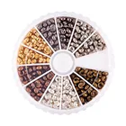 Металлические Обжимные бусины для бижутерии, 3 мм, 590 шт.кор., 6 цветов