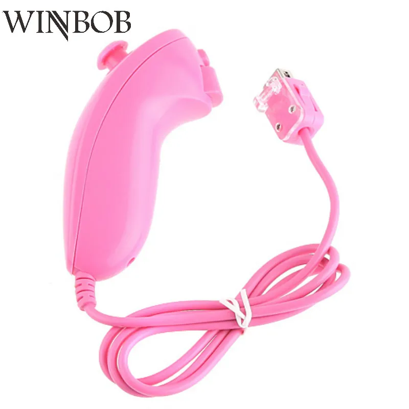 WINBOB Pink color NUNCHUCK CONTROLLER REMOTE FOR NINTENDO Wii black nunchunk remote controller | Электроника