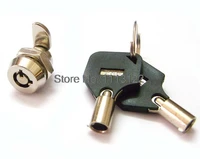 m12 zinc alloy small tubular cam lock for pc case 4 pins mini tubular cam lock key with plastic cover 2 key pull 1pc