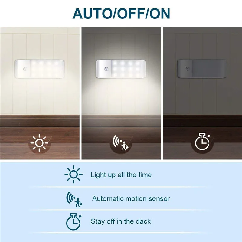 12 LED Light DC 3V PIR Motion Sensor Cabinet light Energy Saving USB Closet For Bedroom Indoor Stair Wall Door | Лампы и освещение