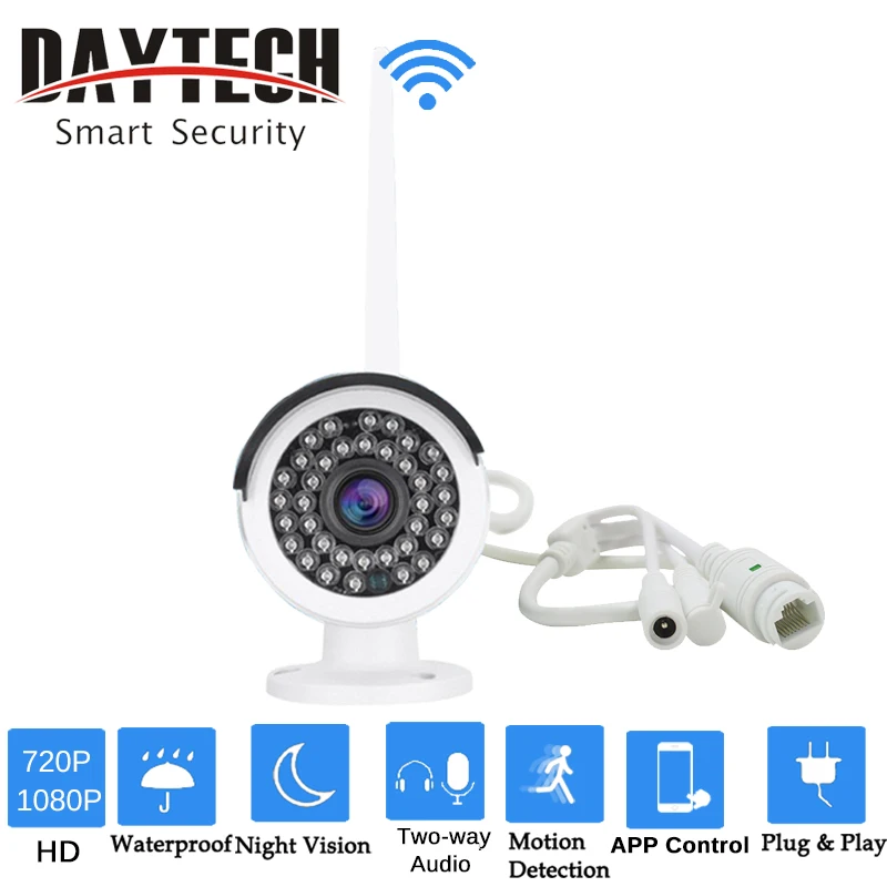 Беспроводная ip камера DAYTECH WiFi безопасности HD 720 P/1080 P водонепроницаемый наружный