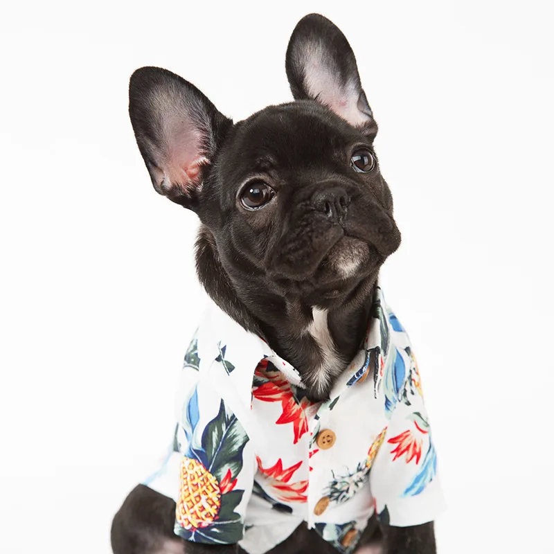 Cotton Summer Hawaii Style French Bulldog Shirt Pet Dog Clothes for Small Dogs Pets Clothing Chihuahua Yorkshire Pug Costume |