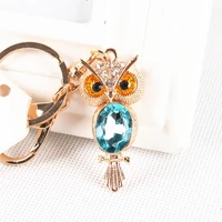 animal mini owl lovely charm new cute crystal pendant purse bag key ring chain creative wedding party best gift