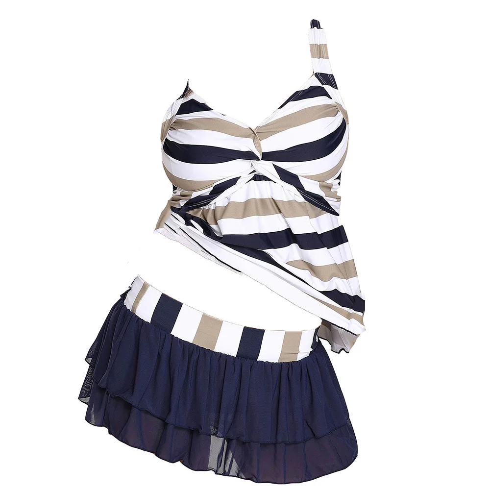 FS в полоску с высокой длинные бикини плюс Размеры Купальники пуш-ап купальники