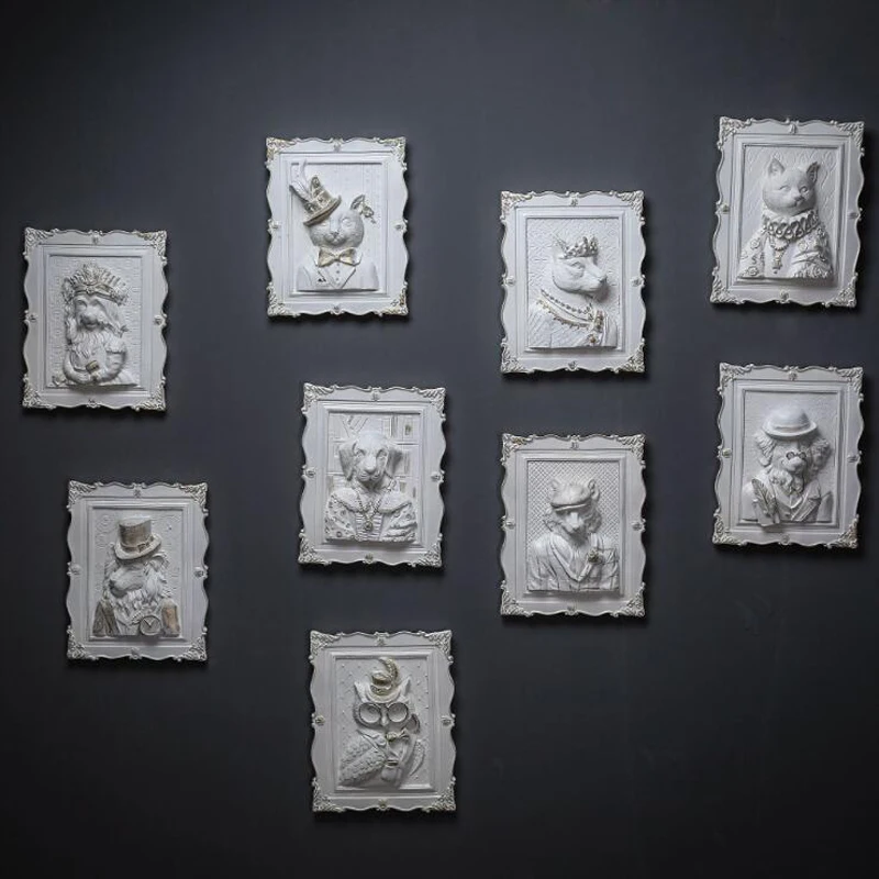 Американская Ретро подвесная смола в виде животных украшение для стен кафе