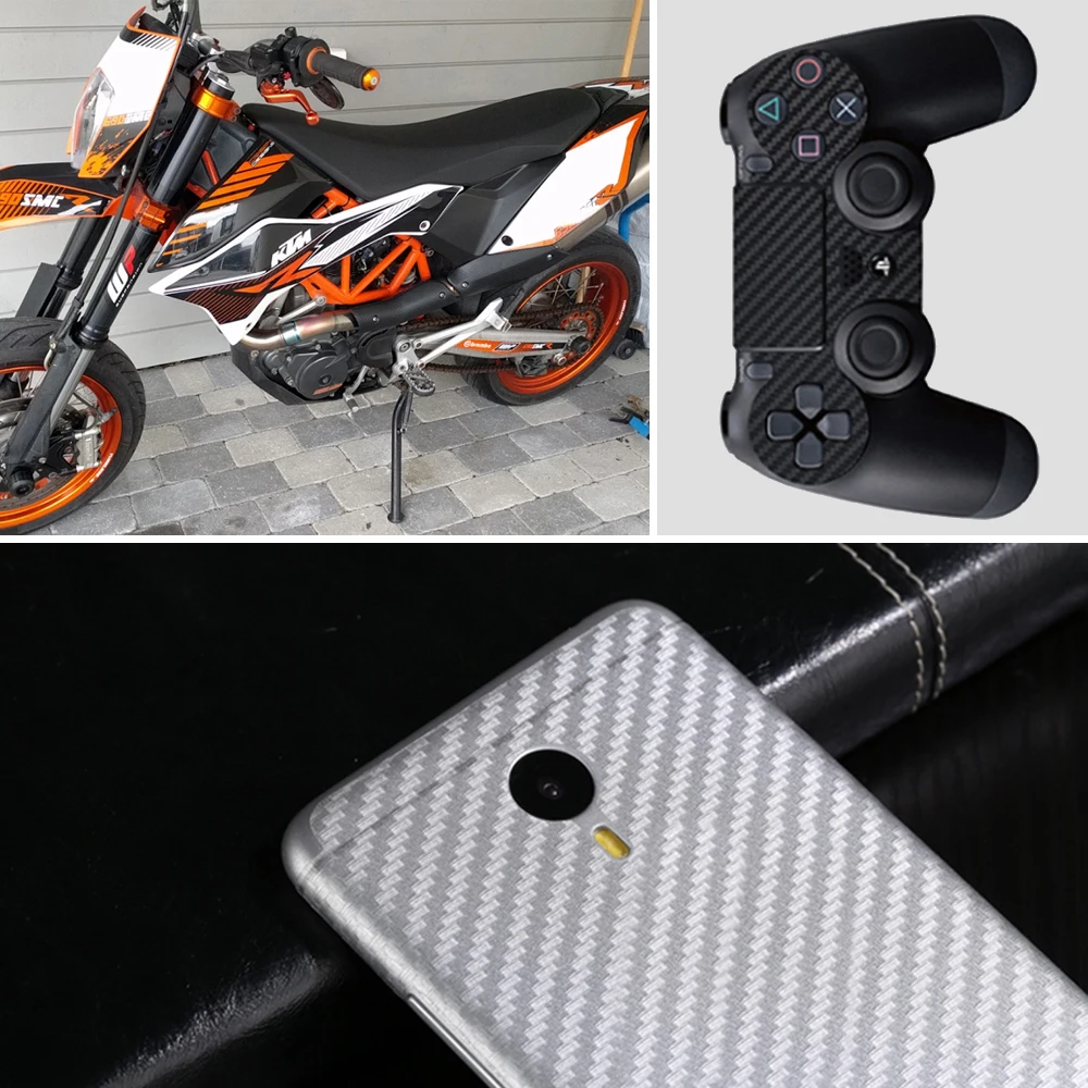 

200cm x50cm 3D Carbon Fiber Vinyl Wrap Film Motorcycle Car Vehicle Stickers And Decals Sheet Roll Car Accessories Car-styling