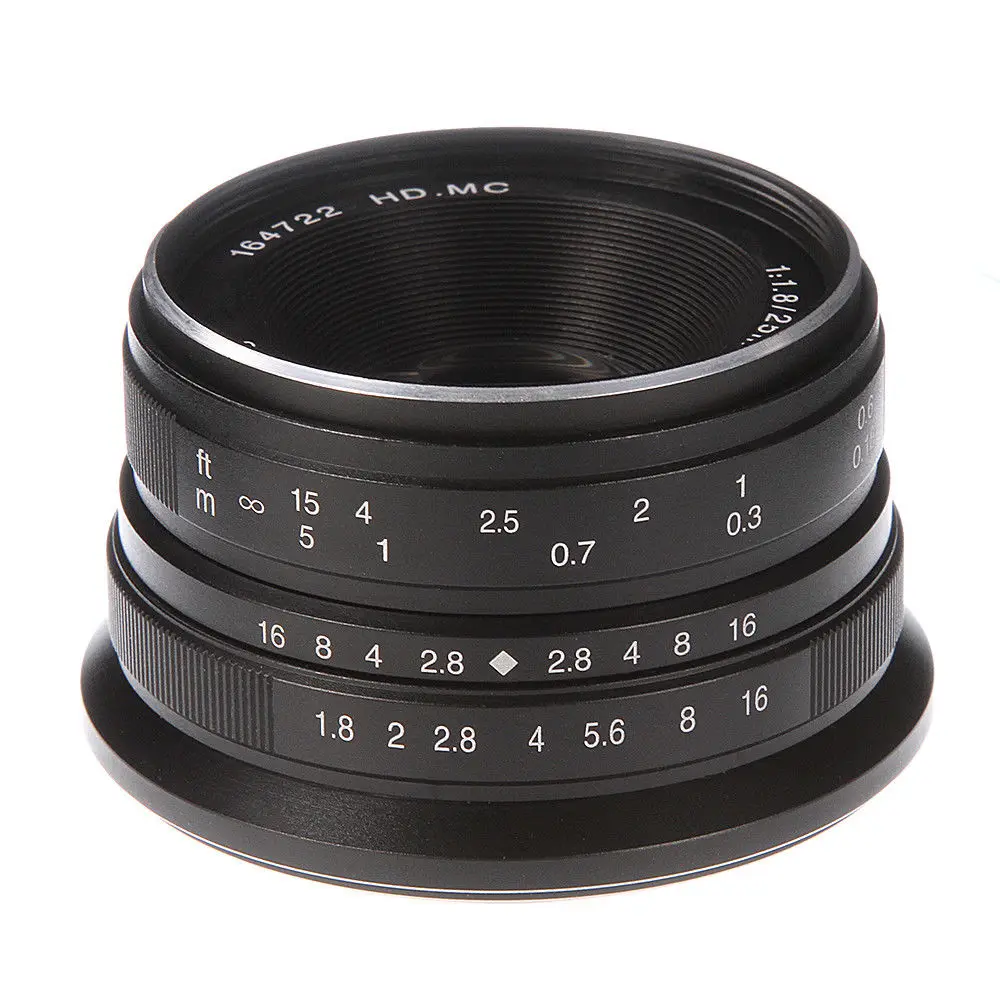 25 мм F/1,8 MF HD MC Prime объектив для всех одиночных серий для sony E-mount A6000/A6100/A5000/A5100/NEX3/3N/5/5 T/5R/7 серебристый/черный