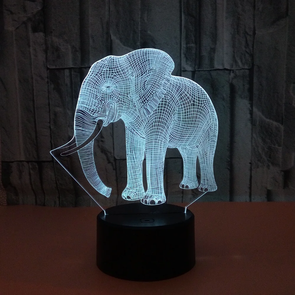 Подарок для друга 7 цветов изменения 3D голограмма лампа USB Акриловые Потолочные