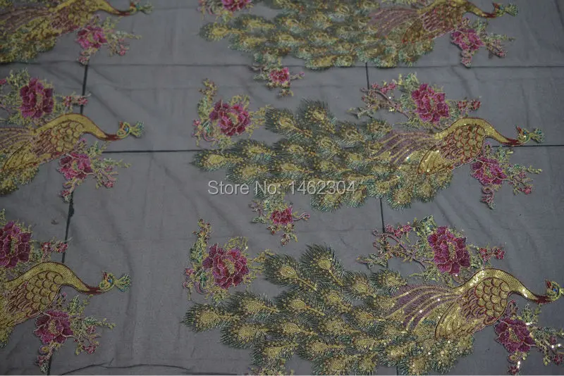 Вышитая Тюлевая кружевная ткань с блестками для вечеринки вышивка свадебного