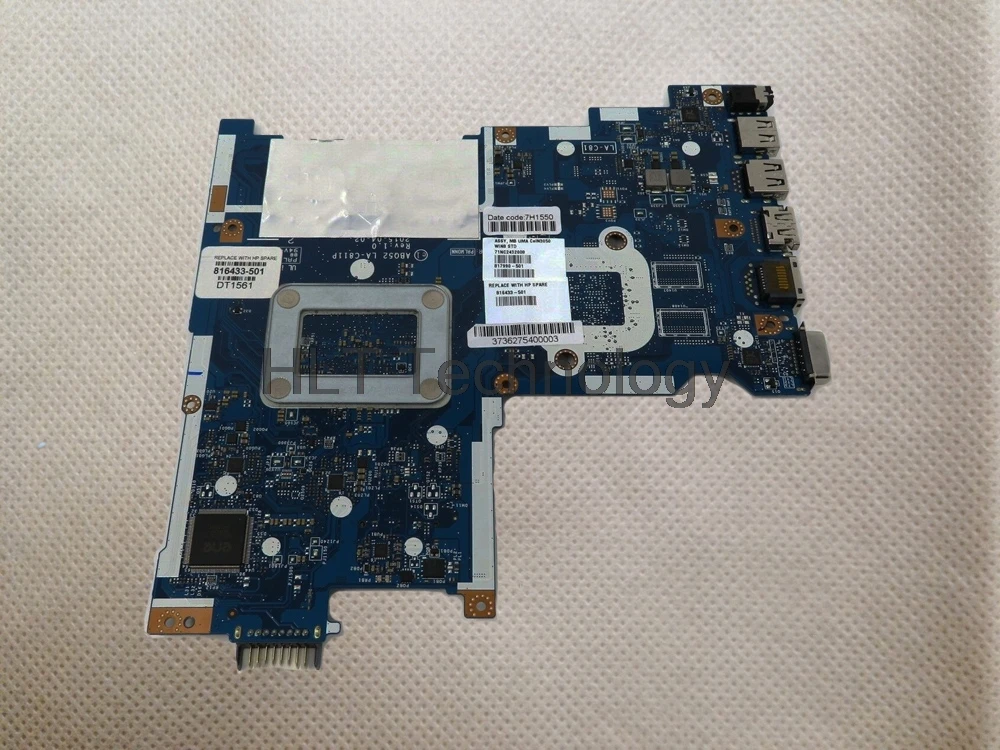 

Laptop Motherboard FOR HP 250 G4 15-AC 816433-001 816433-501 816433-601 ABQ52 LA-C811P Mainboard N3050 CPU DDR3