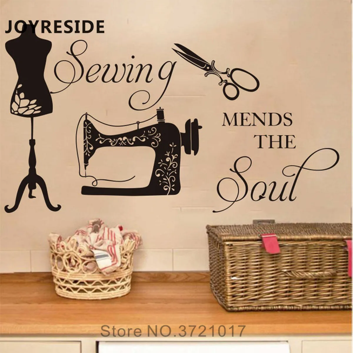 Sewing Mends Wall Decals Salon Beauty Decor Home Rooms Decoration Stickers Quotes Haircut Decal Mural Hand Make M300 | Дом и сад