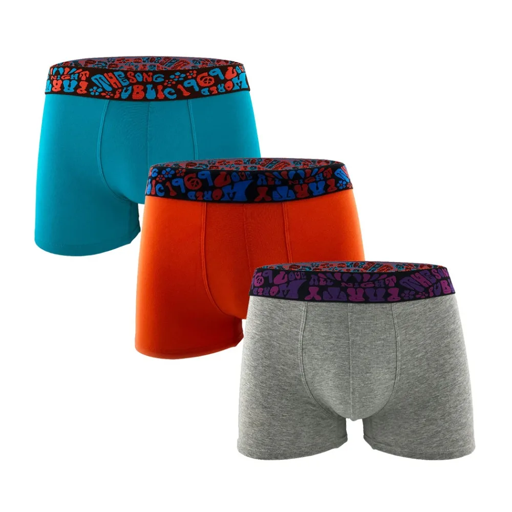 Уникальный Премиум Flex письмо большая талия Boxershorts дышащие однотонные хлопковое
