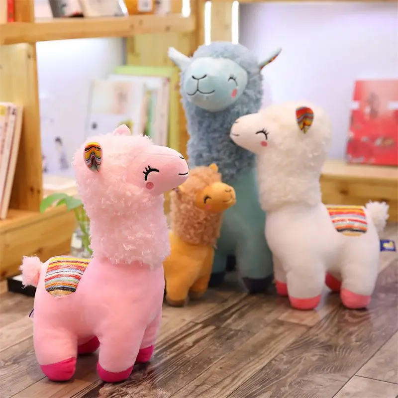 

New 25cm Smile Stripe Alpaca Llama Plush Animals Toy Stuffed Doll Kids Toys Birthday Gifts MAR-20