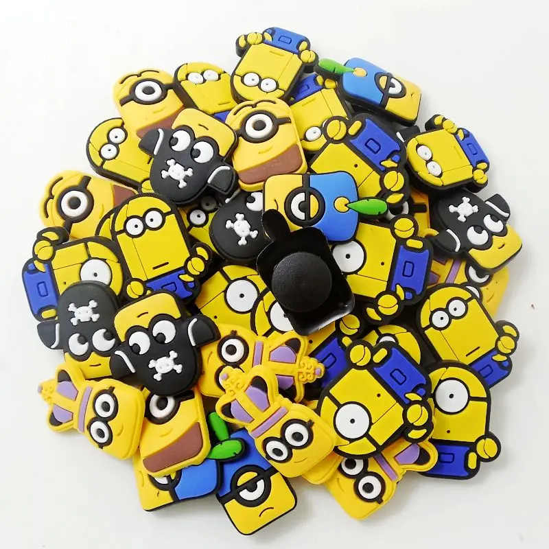 Вечерние/Birtnday подарки для мальчиков и девочек 50 шт. Mini0n обувь с шариками кружевные адаптеры Подвески подходят Croc/браслеты рекламные - Цвет: Слоновая кость