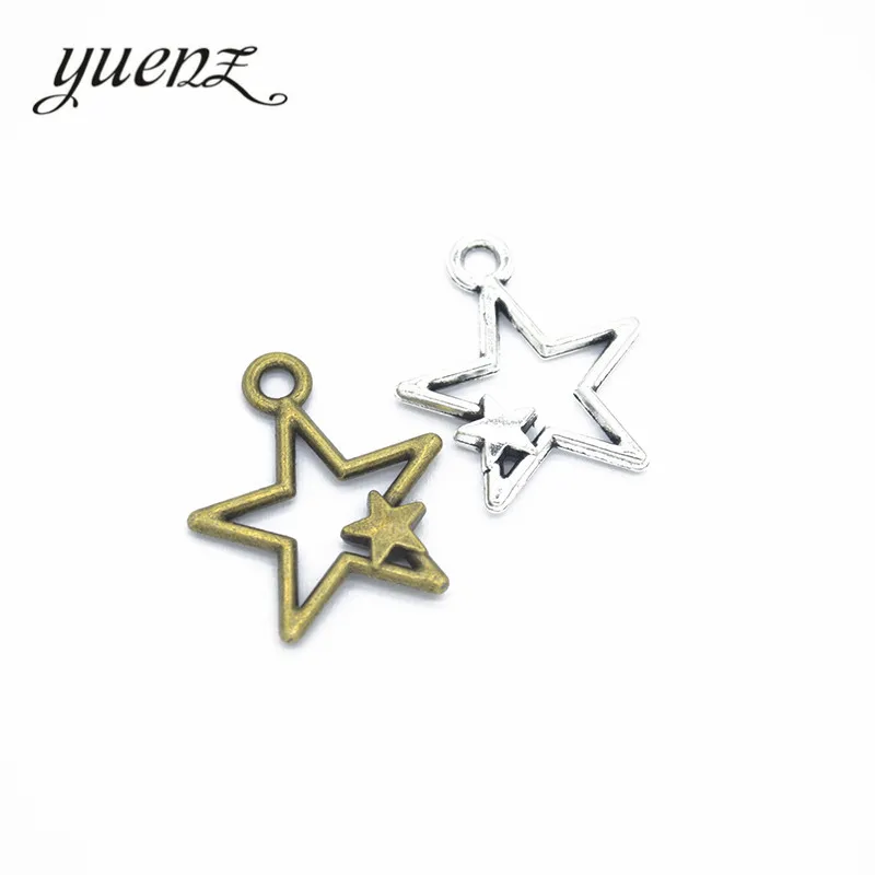 YuenZ 10pcs Charms star 26*22mm Tibetan Silver Plated Pendants Antique Jewelry Making DIY Handmade Craft L313 | Украшения и