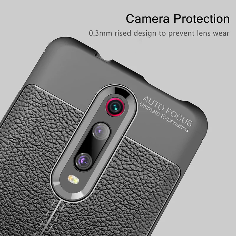 KEYSION Shockproof Case for Xiaomi Mi 9T Pro 9 SE K20 Soft TPU Ltchi Pattern Back Cover Redmi Note 7s Y3 |