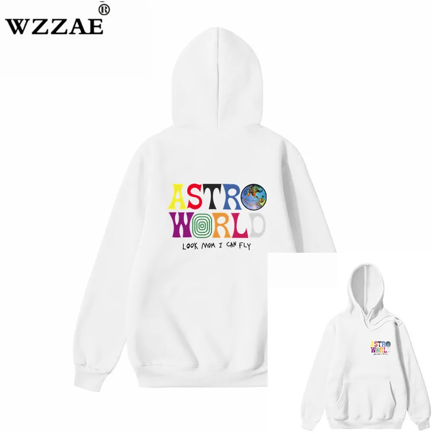 White Трэвисс Скотт ASTROWORLD WISH YOU WAS HERE толстовки модные буквы ASTROWORLD Толстовка уличная Мужская Женская пуловер Толстовка - Цвет: White