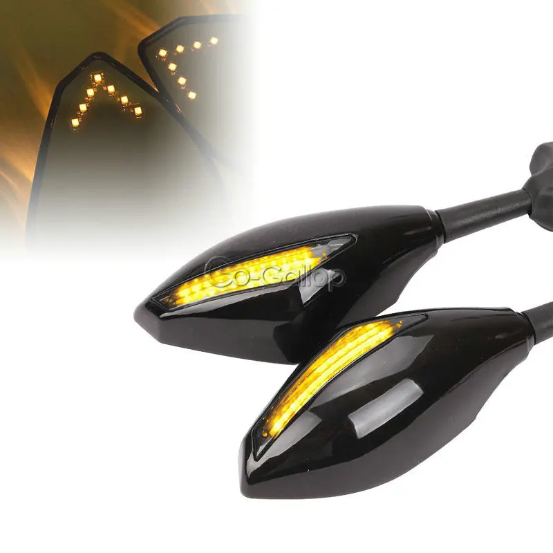2 X светодиодный встроенными поворотными сигналы зеркала для Honda CBR 600 F3 F4 F4i 1000 RR/Kawasaki Ninja ZX 6R 9R 10R 650R 250R 636 Катана GSX